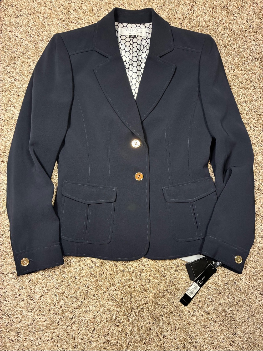 Tahari Arthur S Levine Abigail 2 Button Blazer Jacket